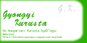 gyongyi kurusta business card